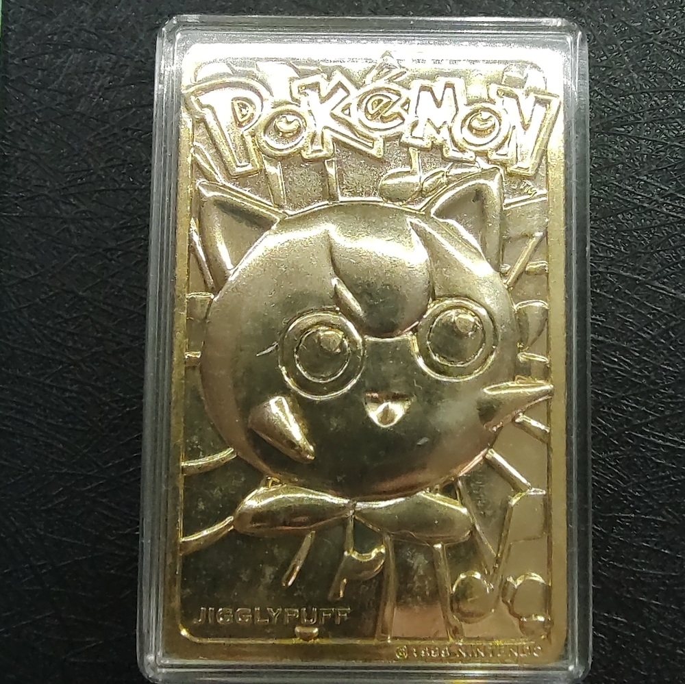 Vintage Collectible Pokémon Jigglypuff 23k Gold Plated Display Card
